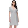 imageWiWi Soft Viscose from Bamboo 3 in 1 MaternityDeliveryNursing Labor Nightgowns Breastfeeding Sleep Shirt Gowns SXXLAlight Heather Grey