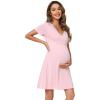 imageWiWi Soft Viscose from Bamboo 3 in 1 MaternityDeliveryNursing Labor Nightgowns Breastfeeding Sleep Shirt Gowns SXXLApink