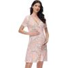 imageWiWi Soft Viscose from Bamboo 3 in 1 MaternityDeliveryNursing Labor Nightgowns Breastfeeding Sleep Shirt Gowns SXXLApinkFloral