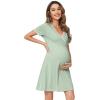 imageWiWi Soft Viscose from Bamboo 3 in 1 MaternityDeliveryNursing Labor Nightgowns Breastfeeding Sleep Shirt Gowns SXXLAsage Green