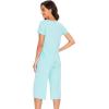 imageWiWi Soft Viscose from Bamboo Pajamas for Women Short Sleeve Pajama Sets with Capri Pants Pjs Comfy Loungewear SXXLAaqua