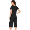 imageWiWi Soft Viscose from Bamboo Pajamas for Women Short Sleeve Pajama Sets with Capri Pants Pjs Comfy Loungewear SXXLAblack