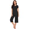 imageWiWi Soft Viscose from Bamboo Pajamas for Women Short Sleeve Pajama Sets with Capri Pants Pjs Comfy Loungewear SXXLAblack