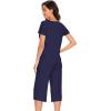 imageWiWi Soft Viscose from Bamboo Pajamas for Women Short Sleeve Pajama Sets with Capri Pants Pjs Comfy Loungewear SXXLAnavy