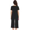 imageWiWi Soft Viscose from Bamboo Pajamas for Women Short Sleeve Pajama Sets with Capri Pants Pjs Comfy Loungewear SXXLCblack