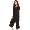 imageWiWi Soft Viscose from Bamboo Pajamas for Women Short Sleeve Pajama Sets with Capri Pants Pjs Comfy Loungewear SXXLCblack