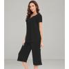 imageWiWi Soft Viscose from Bamboo Pajamas for Women Short Sleeve Pajama Sets with Capri Pants Pjs Comfy Loungewear SXXLCblack