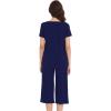imageWiWi Soft Viscose from Bamboo Pajamas for Women Short Sleeve Pajama Sets with Capri Pants Pjs Comfy Loungewear SXXLCnavy