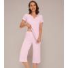 imageWiWi Soft Viscose from Bamboo Pajamas for Women Short Sleeve Pajama Sets with Capri Pants Pjs Comfy Loungewear SXXLCpink