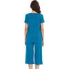 imageWiWi Soft Viscose from Bamboo Pajamas for Women Short Sleeve Pajama Sets with Capri Pants Pjs Comfy Loungewear SXXLCteal Blue