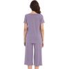 imageWiWi Soft Viscose from Bamboo Pajamas for Women Short Sleeve Pajama Sets with Capri Pants Pjs Comfy Loungewear SXXLCviolet