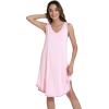 imageWiWi Tank Nightgown for Women Soft Comfy Sleeveless Sleep Gowns Viscose from Bamboo Pajama Sleepwear SXXLApink