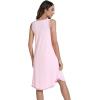 imageWiWi Tank Nightgown for Women Soft Comfy Sleeveless Sleep Gowns Viscose from Bamboo Pajama Sleepwear SXXLApink