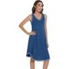 imageWiWi Tank Nightgown for Women Soft Comfy Sleeveless Sleep Gowns Viscose from Bamboo Pajama Sleepwear SXXLAprussian Blue