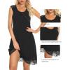 imageWiWi Tank Nightgown for Women Soft Comfy Sleeveless Sleep Gowns Viscose from Bamboo Pajama Sleepwear SXXLBblack