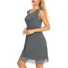 imageWiWi Tank Nightgown for Women Soft Comfy Sleeveless Sleep Gowns Viscose from Bamboo Pajama Sleepwear SXXLBdark Heather Grey