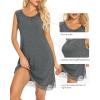 imageWiWi Tank Nightgown for Women Soft Comfy Sleeveless Sleep Gowns Viscose from Bamboo Pajama Sleepwear SXXLBdark Heather Grey