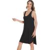 imageWiWi Tank Nightgown for Women Soft Comfy Sleeveless Sleep Gowns Viscose from Bamboo Pajama Sleepwear SXXLCblack