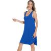 imageWiWi Tank Nightgown for Women Soft Comfy Sleeveless Sleep Gowns Viscose from Bamboo Pajama Sleepwear SXXLCbright Blue