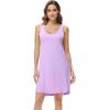 imageWiWi Tank Nightgown for Women Soft Comfy Sleeveless Sleep Gowns Viscose from Bamboo Pajama Sleepwear SXXLClight Purple