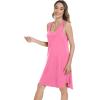 imageWiWi Tank Nightgown for Women Soft Comfy Sleeveless Sleep Gowns Viscose from Bamboo Pajama Sleepwear SXXLCraspberry Pink