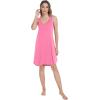 imageWiWi Tank Nightgown for Women Soft Comfy Sleeveless Sleep Gowns Viscose from Bamboo Pajama Sleepwear SXXLCraspberry Pink