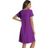 imageWiWi Viscose from Bamboo Nightgowns for Women Short Sleeve Night Shirts Pleated Sleep Shirt Plus Size Nightshirt S3XApurple