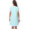 imageWiWi Viscose from Bamboo Nightgowns for Women Short Sleeve Pajama Dress Vneck Summer Night Shirts SXXLAqua