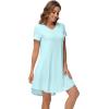 imageWiWi Viscose from Bamboo Nightgowns for Women Short Sleeve Pajama Dress Vneck Summer Night Shirts SXXLAqua
