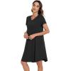 imageWiWi Viscose from Bamboo Nightgowns for Women Short Sleeve Pajama Dress Vneck Summer Night Shirts SXXLBlack