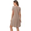 imageWiWi Viscose from Bamboo Nightgowns for Women Short Sleeve Pajama Dress Vneck Summer Night Shirts SXXLCamel