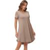 imageWiWi Viscose from Bamboo Nightgowns for Women Short Sleeve Pajama Dress Vneck Summer Night Shirts SXXLCamel