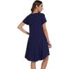 imageWiWi Viscose from Bamboo Nightgowns for Women Short Sleeve Pajama Dress Vneck Summer Night Shirts SXXLNavy