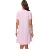 imageWiWi Viscose from Bamboo Nightgowns for Women Short Sleeve Pajama Dress Vneck Summer Night Shirts SXXLPink