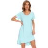 imageWiWi Viscose from Bamboo Nightgowns for Women Soft Short Raglan Sleeve Pajama Gowns Nightshirts SXXLAqua