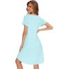 imageWiWi Viscose from Bamboo Nightgowns for Women Soft Short Raglan Sleeve Pajama Gowns Nightshirts SXXLAqua