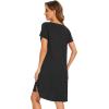 imageWiWi Viscose from Bamboo Nightgowns for Women Soft Short Raglan Sleeve Pajama Gowns Nightshirts SXXLBlack