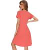 imageWiWi Viscose from Bamboo Nightgowns for Women Soft Short Raglan Sleeve Pajama Gowns Nightshirts SXXLCoral