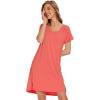 imageWiWi Viscose from Bamboo Nightgowns for Women Soft Short Raglan Sleeve Pajama Gowns Nightshirts SXXLCoral