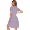 imageWiWi Viscose from Bamboo Nightgowns for Women Soft Short Raglan Sleeve Pajama Gowns Nightshirts SXXLViolet
