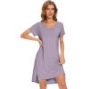 imageWiWi Viscose from Bamboo Nightgowns for Women Soft Short Raglan Sleeve Pajama Gowns Nightshirts SXXLViolet