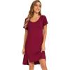 imageWiWi Viscose from Bamboo Nightgowns for Women Soft Short Raglan Sleeve Pajama Gowns Nightshirts SXXLWine