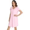 imageWiWi Viscose from Bamboo Nightgowns for Women Soft Short Sleeve Loose Comfy Sleep Shirts SXXLPink