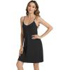 imageWiWi Viscose from Bamboo Nightgowns for Women Spaghetti Strap Sleep Dress Sexy Chemises Nightshirt SXXLBlack