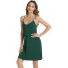 imageWiWi Viscose from Bamboo Nightgowns for Women Spaghetti Strap Sleep Dress Sexy Chemises Nightshirt SXXLFence Green