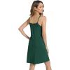 imageWiWi Viscose from Bamboo Nightgowns for Women Spaghetti Strap Sleep Dress Sexy Chemises Nightshirt SXXLFence Green