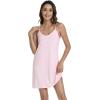 imageWiWi Viscose from Bamboo Nightgowns for Women Spaghetti Strap Sleep Dress Sexy Chemises Nightshirt SXXLPink