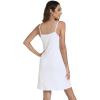 imageWiWi Viscose from Bamboo Nightgowns for Women Spaghetti Strap Sleep Dress Sexy Chemises Nightshirt SXXLPure White