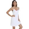 imageWiWi Viscose from Bamboo Nightgowns for Women Spaghetti Strap Sleep Dress Sexy Chemises Nightshirt SXXLPure White