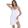 imageWiWi Viscose from Bamboo Nightgowns for Women Spaghetti Strap Sleep Dress Sexy Chemises Nightshirt SXXLPure White